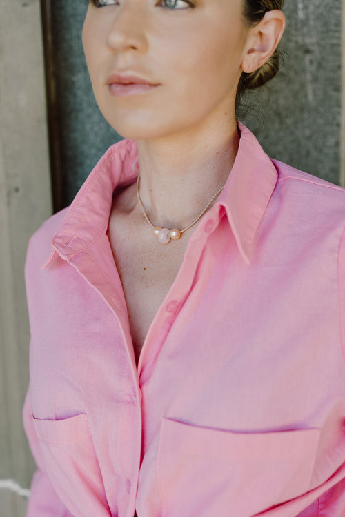 Rose Quartz Pearl Necklace | Women's Necklace | XO Clothing