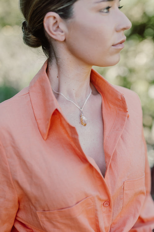 Soleil d'Or Citrine Pendant Necklace | XO Clothing