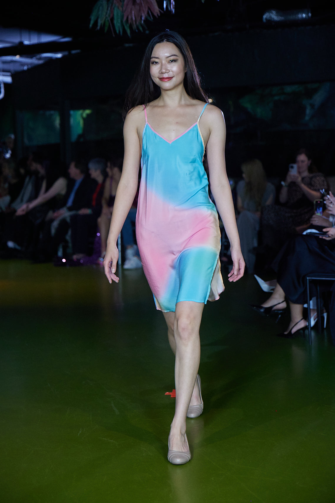 XO by Kali Rainbow Ombre Silk Slip dress